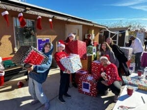 its a wrap - holding presents